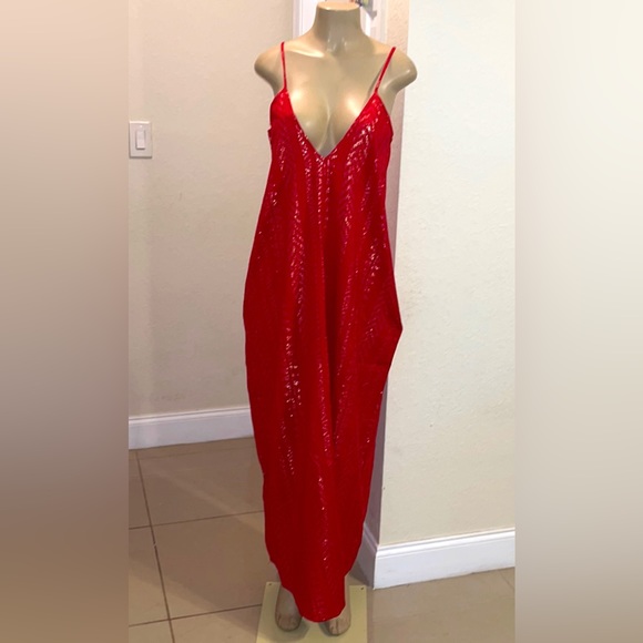 ELAN INTL❣️NWT$91 Gorgeous Bohemian Boho Red Cleo Maxi Dress - Picture 15 of 16